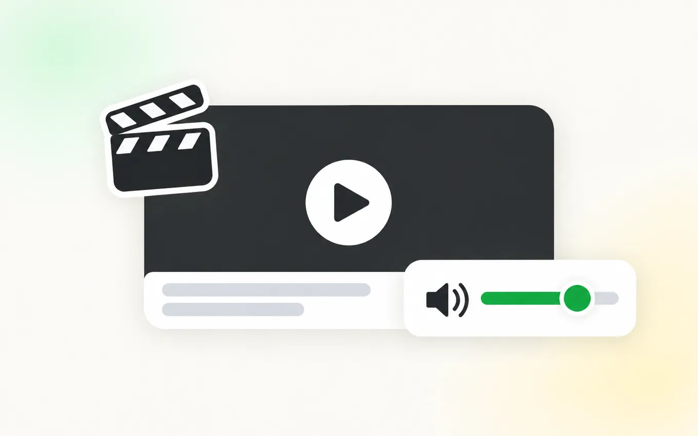 Illustration of a streaming video player with its volume slider raised
